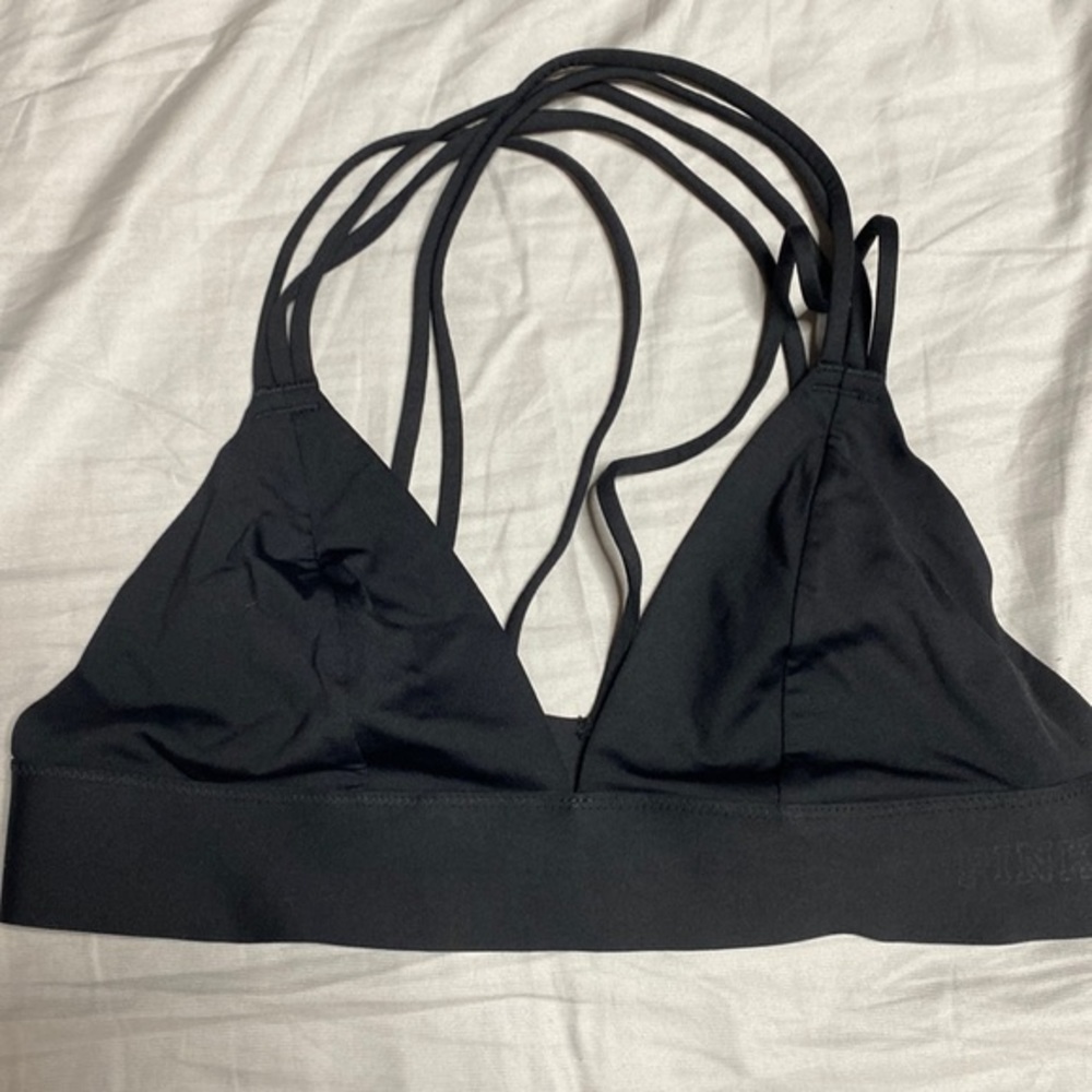 Victoria's Secret PINK Bonded Strappy Bralette Black Size Small
